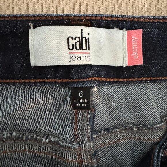 CAbi - Dark Blue Rinse Stretch Denim Low Skinny - Style #5493 - Size 6 - Picture 8 of 10